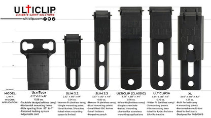 ULTI Clip - Slim XL Clip - 1075 & 1050 Spring Steel - 100% American Made