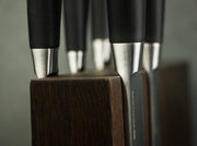 Boker Magnetic Knife Block - Smoked Oak Wood & Stainless Steel - Made in Europe 030423 - Northwest Knives