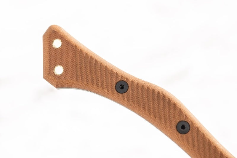 Tops High Impact Axe - 1075 Steel / Black Cerakote Finish / Tan Micarta Handle / Black Leather Sheath HIM-01 - Northwest Knives