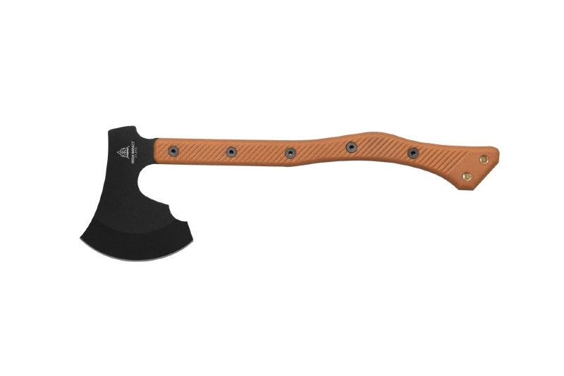 Tops High Impact Axe - 1075 Steel / Black Cerakote Finish / Tan Micarta Handle / Black Leather Sheath HIM-01 - Northwest Knives