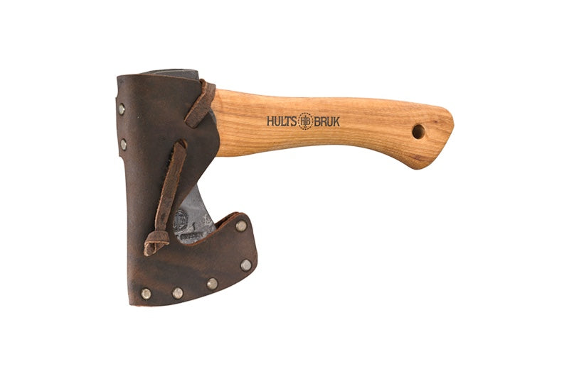 Hults Bruk Classic Jonaker Hatchet - American Hickory Wood handle / High Quality Swedish Steel / Brown Leather Sheath 840762