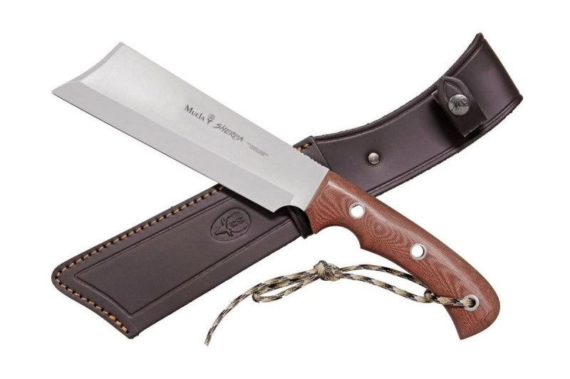 Muela Knives SHERPA-18C Fixed Blade - Brown Micarta Handle / X50CrMoV15 Stainless Steel Blade / Leather Sheath
