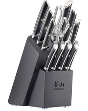 Cangshan Cutlery KURO Series 12pc Block Knife Set - Forged X-7 Damascus 504340 - Northwest Knives