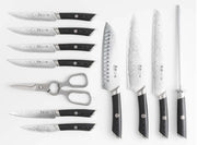 Cangshan Cutlery KURO Series 12pc Block Knife Set - Forged X-7 Damascus 504340 - Northwest Knives