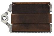 Trayvax Element Wallet - Raw Stainless Steel Frame / Mississippi Mud Leather ESS-002 - Northwest Knives