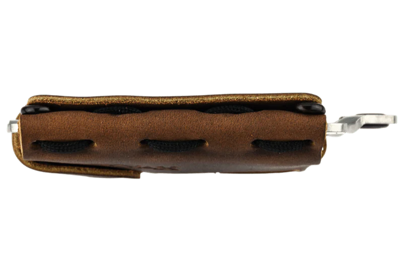 Trayvax Element Wallet - Raw Stainless Steel Frame / Mississippi Mud Leather ESS-002 - Northwest Knives