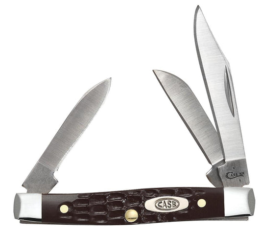Case Knives Small Stockman - Clip, Sheepsfoot & Spey Blades / Tru-Sharp Stainless Steel / Brown Synthetic Handle 00081