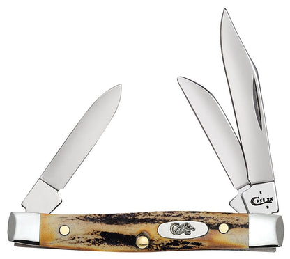 Case Knives Small Stockman - Clip, Sheepsfoot & Spey Blades / Tru-Sharp Stainless Steel / Genuine Stag Handle 00178
