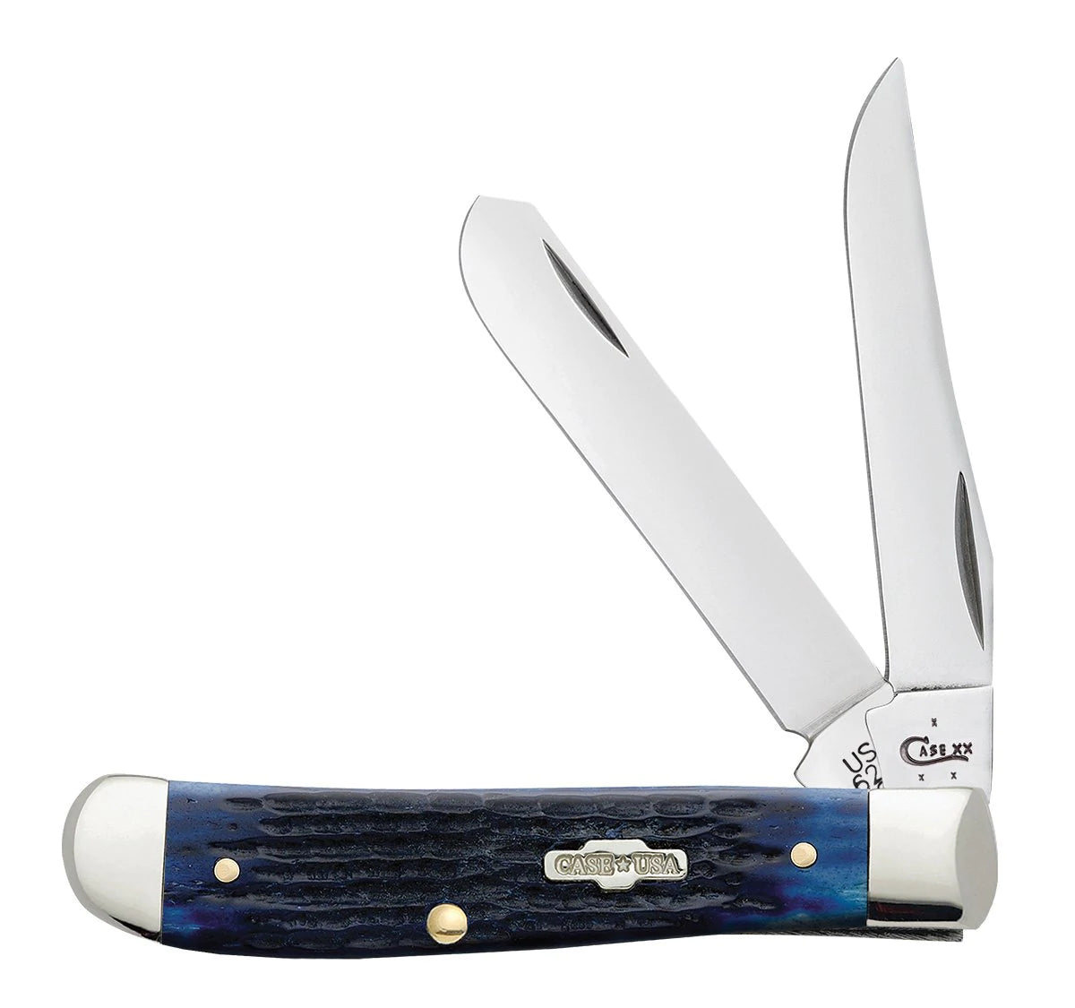 Case Knives Mini Trapper - Clip & Spey Blades / Tru-Sharp Stainless Steel / Blue Bone 02838
