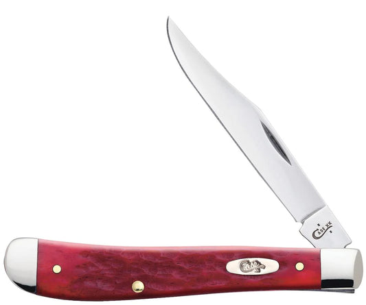 Case Knives Slimline Trapper - Clip Point Blade / Tru-Sharp Stainless Steel / Dark Red Bone 06982
