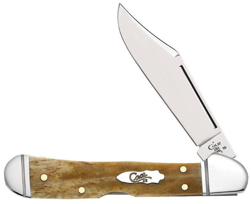 Case Knives Mini Copperlock - Clip Point Blades / Tru-Sharp Stainless Steel / Smooth Antique Bone 58186