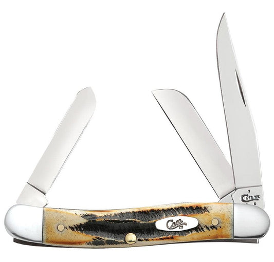 Case Knives Medium Stockman - Clip, Sheepsfoot & Pen Blades / Tru-Sharp Stainless Steel / 6.5 Bone Stag Handle 03578
