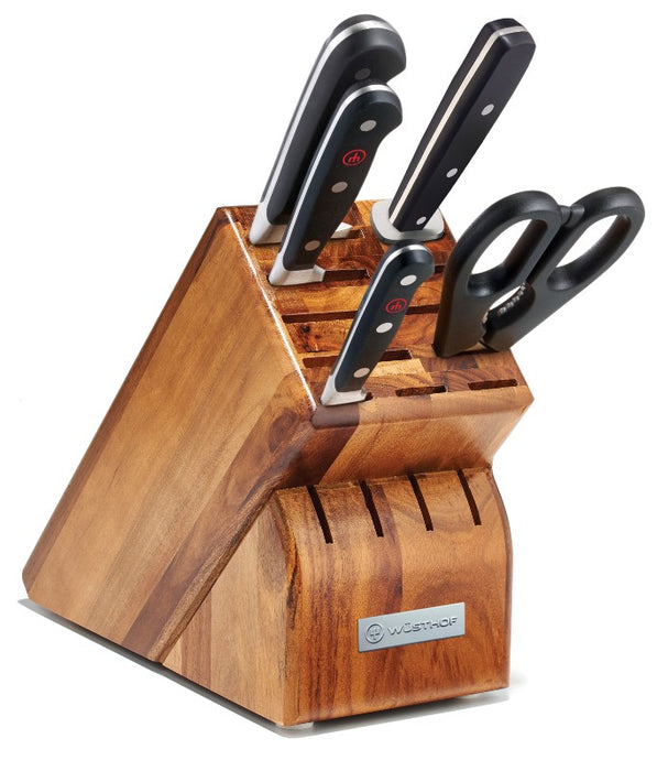 Wusthof Classic - 6pc Starter Block Set - Fully forged German stainless steel (X50 CrMoV 15) - Made in Solingen, Germany