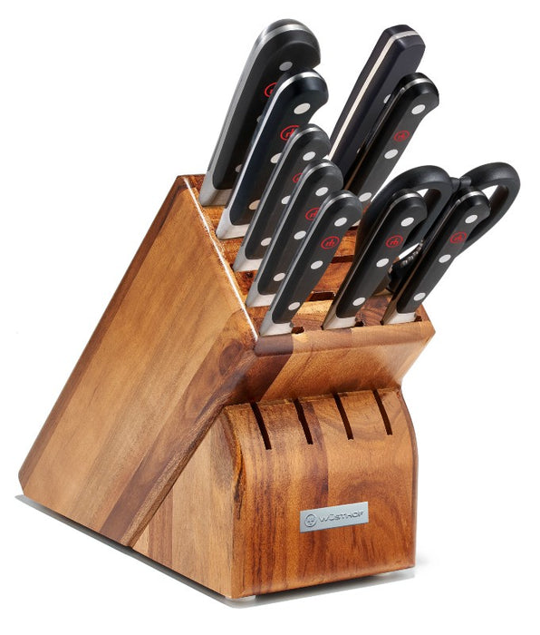 Wusthof Classic - 11pc Block Set - Fully forged German stainless steel (X50 CrMoV 15) - Made in Solingen, Germany