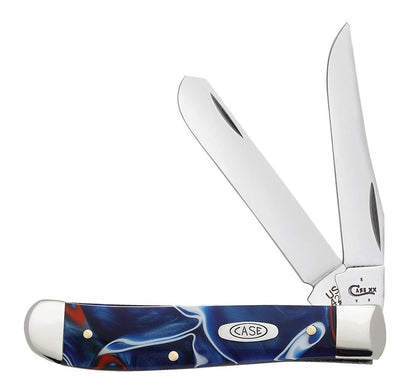 Case Knives Mini Trapper - Clip & Spey Blades / Tru-Sharp Stainless Steel / Patriotic Kirinite 11209