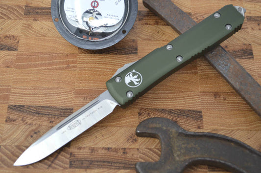 Microtech Ultratech OTF - Single Edge / Satin Blade / OD Green Body - 121-4OD - Northwest Knives