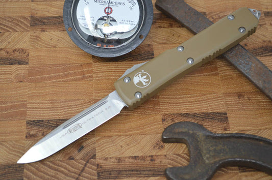 Microtech Ultratech OTF - Single Edge / Satin Blade / Tan Body - 121-4TA - Northwest Knives