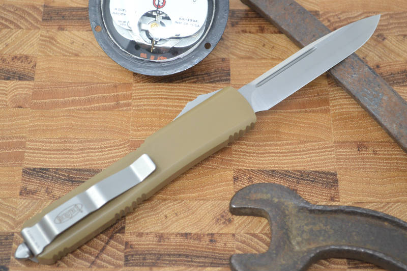 Microtech Ultratech OTF - Single Edge / Satin Blade / Tan Body - 121-4TA - Northwest Knives