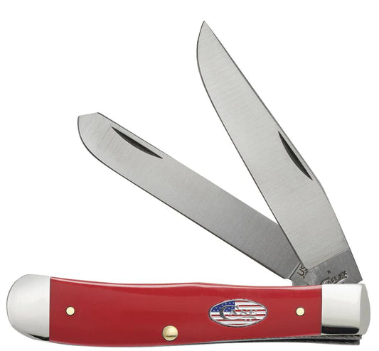 Case Knives American Workman Trapper - Clip & Spey Blades / Tru-Sharp Stainless Steel / Red Synthetic Handle 13450