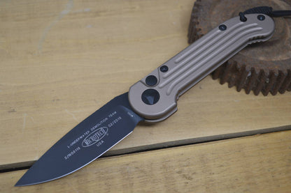 Microtech L.U.D.T - Tan Handle / Black Plain Edge Blade - 135-1TA - Northwest Knives