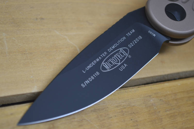 Microtech L.U.D.T - Tan Handle / Black Plain Edge Blade - 135-1TA - Northwest Knives