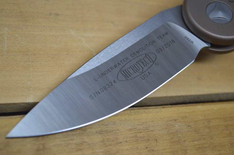 Microtech L.U.D.T - Tan Handle / Stonewash Plain Edge Blade - 135-4TA - Northwest Knives