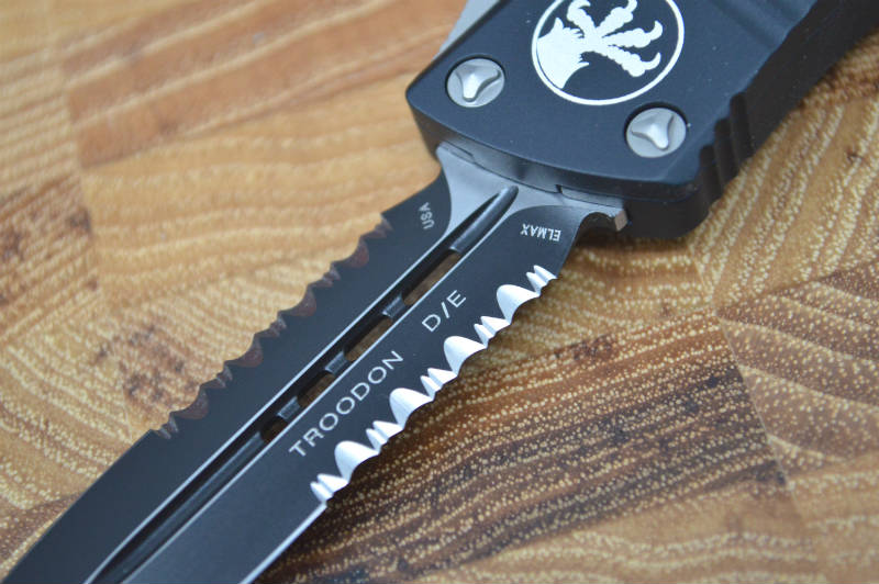 Microtech Troodon OTF - Double Edge / Black Partial Serrated Blade - 138-2 - Northwest Knives