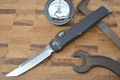 Microtech Halo VI OTF - Stonewash Tanto Blade / Black Handle  - 250-1 - Northwest Knives