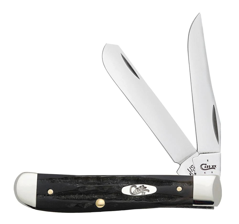 Case Knives Mini Trapper - Clip & Spey Blades / Tru-Sharp Stainless Steel / Jigged Buffalo Horn Handle 65016