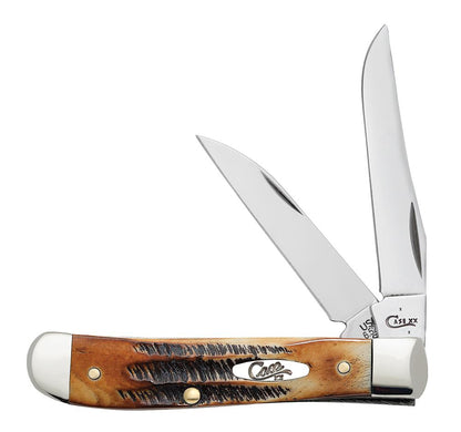 Case Knives Mini Trapper - Clip & Wharncliffe Blades / Tru-Sharp Stainless Steel / 6.5 BoneStag 65305