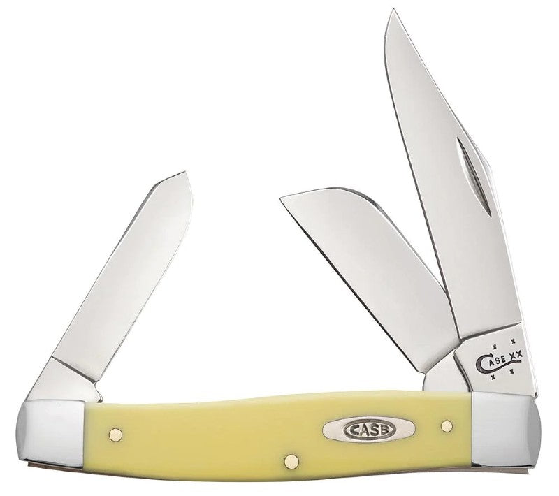 Case Knives Stockman CV - Clip, Sheepsfoot & Spey Blades / Chrome Vanadium Steel / Yellow Synthetic Handle 00203