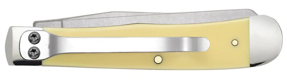 Case Knives Trapper - Clip & Spey Blades / Tru-Sharp Stainless Steel / Yellow Synthetic Trapper with Clip Handle 81091