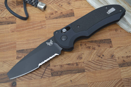 Benchmade 9160SBK Auto Triage - Black Partial Serrate - Automatic - Northwest Knives