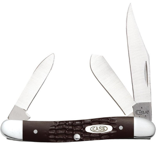 Case Knives Medium Stockman - Clip, Sheepsfoot & Pen Blades / Tru-Sharp Stainless Steel / Brown Synthetic Handle 00217
