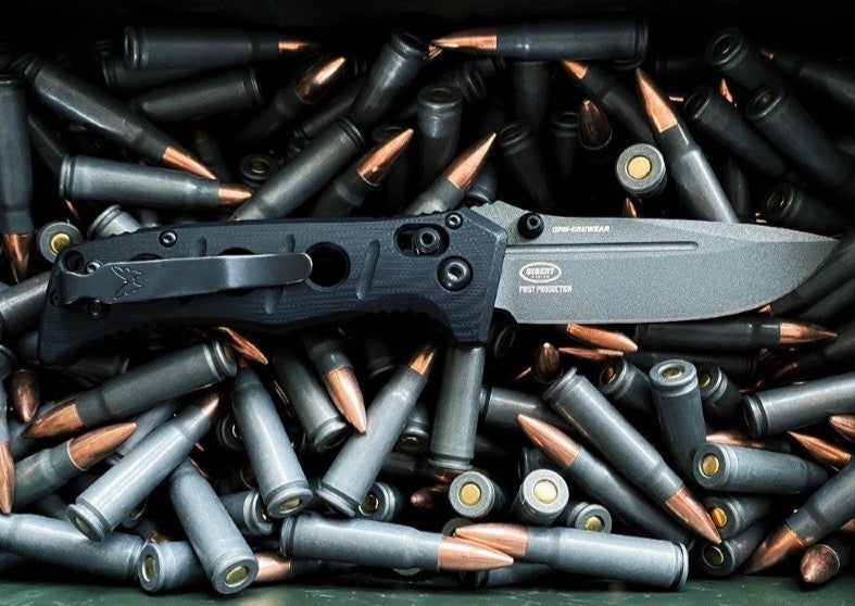 Benchmade 273GY-1 Mini Adamas - Black Drop Point Blade / Cru-Wear Steel / Black Handle