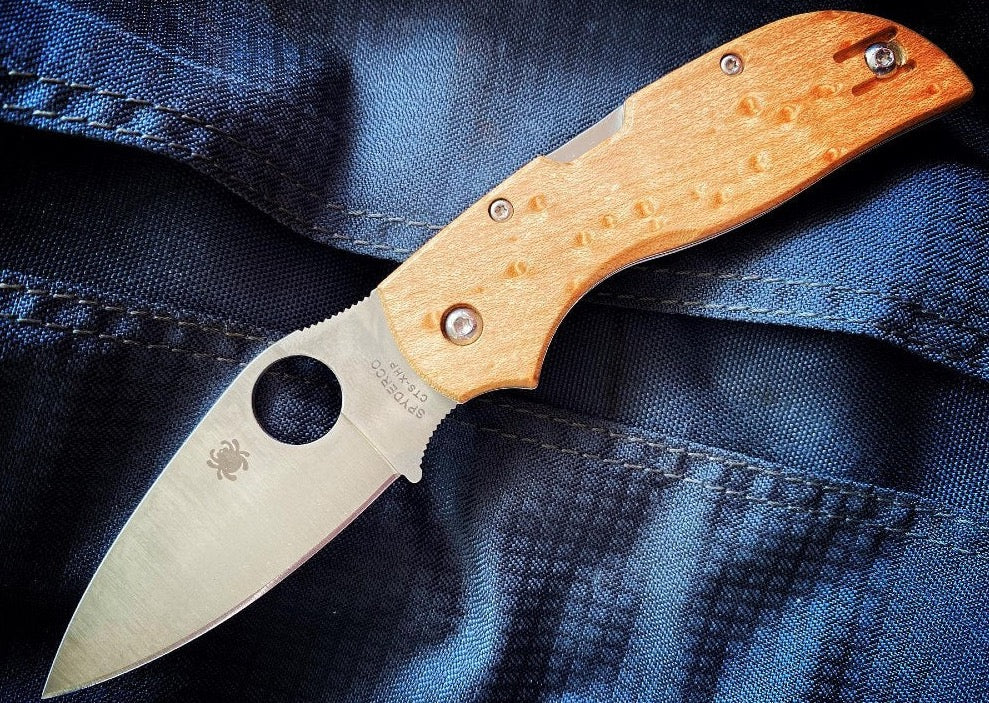 Spyderco Chaparral Knife | Satin Blade | Maple Wood Handle | Northwest Knives