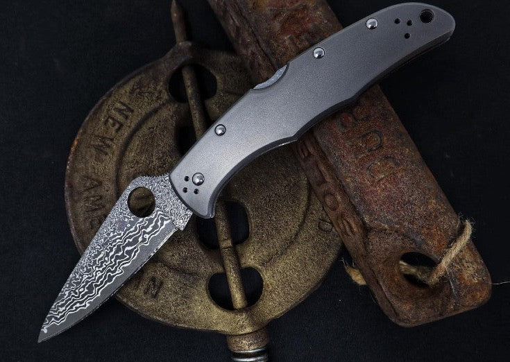 Spyderco Endura 4 - Titanium Handle / Damascus Blade - C10TIPD