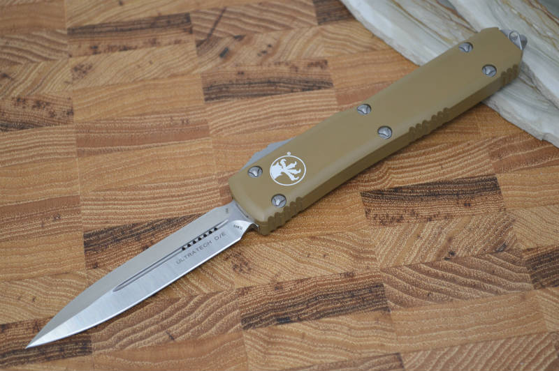Microtech Ultratech OTF - Double Edge / Satin Blade / Tan Body- 122-4TA - Northwest Knives