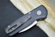 Pro Tech Runt Auto - Black Aluminum Handle / Stonewashed Wharncliffe Blade / CPM-20CV Steel R5101 - Northwest Knives