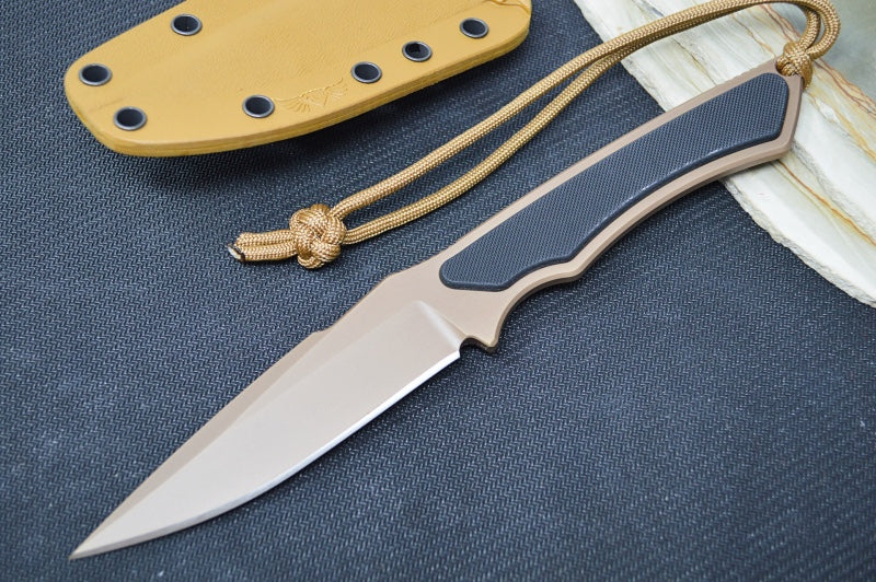 Spartan Blades Phrike | Flat Dark Earth Blade | Black Handle | Tan Kydex Sheath | Northwest Knives