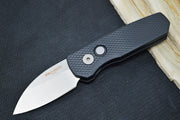 Pro Tech Runt Auto - Black Textured Aluminum Handle / Stonewashed Wharncliffe Blade / CPM-20CV Steel R5105 - Northwest Knives