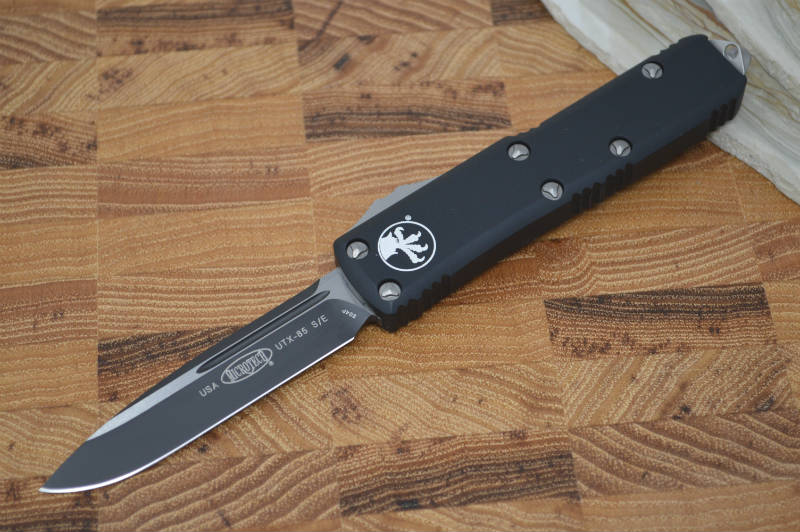 Microtech UTX-85 OTF - Single Edge / Black Blade / Black Body - 231-1 - Northwest Knives