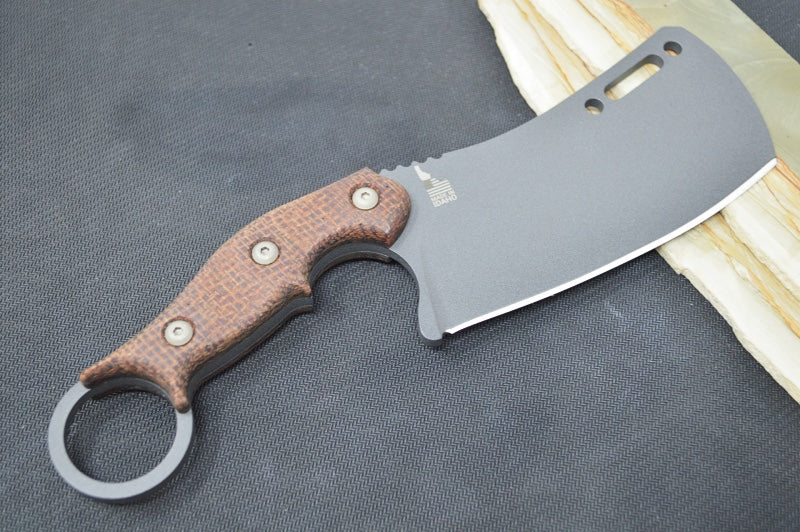 Tops Tidal Force - 1095 Steel / Brown Burlap Micarta Handle / Black Kydex Sheath TFOR-01