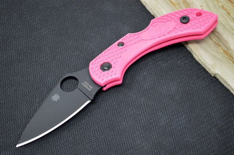 Spyderco Dragonfly 2 - Pink FRN Handle / Leaf Shape Style / Black CPM-S30V Blade C28FPPNS30VBK2 - Northwest Knives