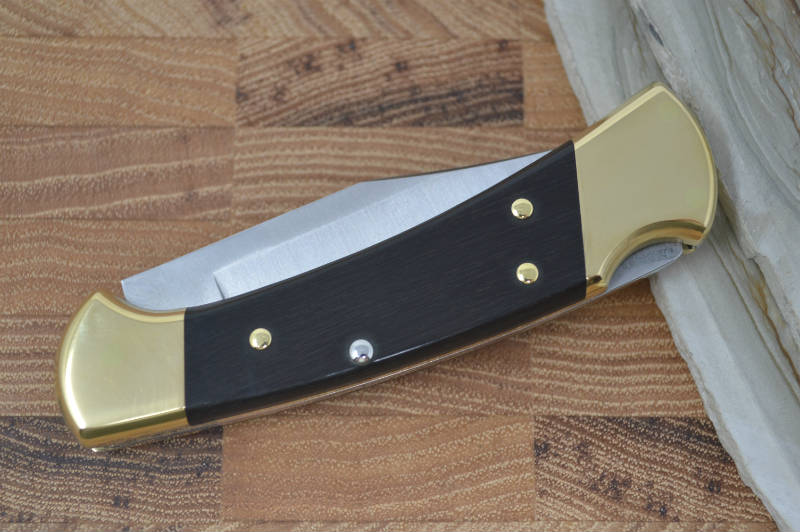 Buck 112 Ranger Auto - Plain Blade / Ebony Wood Handle – Northwest Knives