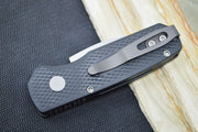 Pro Tech Runt Auto - Black Textured Aluminum Handle / Stonewashed Wharncliffe Blade / CPM-20CV Steel R5105 - Northwest Knives