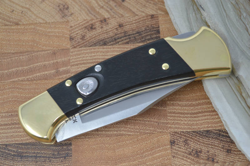 Buck 112 Ranger Auto - Plain Blade / Ebony Wood Handle - Northwest Knives