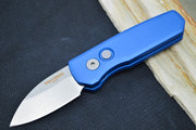 Pro Tech Runt Auto - Blue Aluminum Handle / Stonewashed Wharncliffe Blade / CPM-20CV Steel R5101-BLUE - Northwest Knives