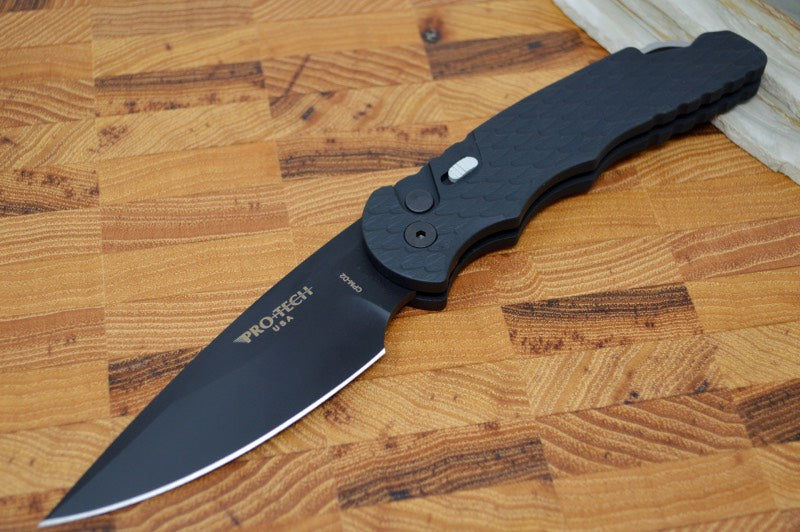 Pro Tech Tactical Response 4 Auto - Black Feather Textured Handle - Black D2 Blade TR-4.F3
