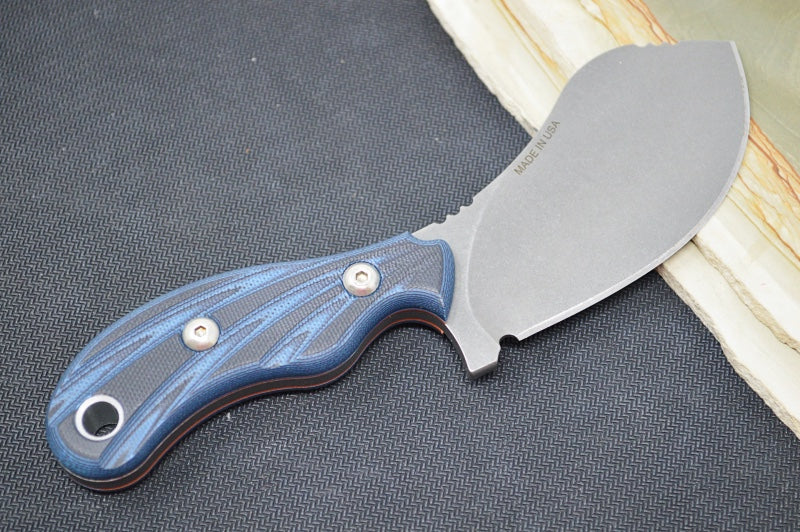 Tops Quick Skin - 1095 Steel / Black & Blue G10 Handle / Kydex Sheath QSK-01 - Northwest Knives